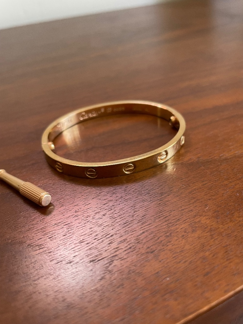Rose gold colored bangle